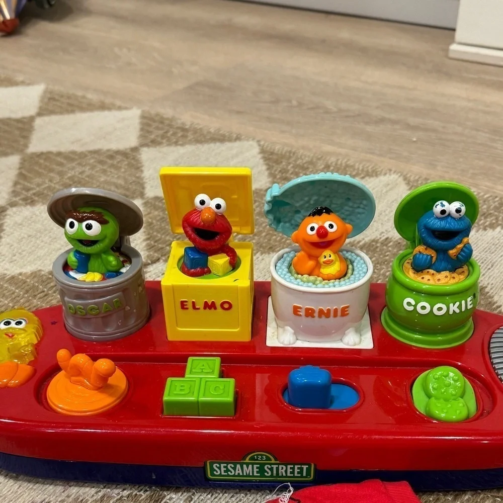 BUNDLE lot Vintage Elmo Sesame Street toys musical puzzle abcs toddler colors